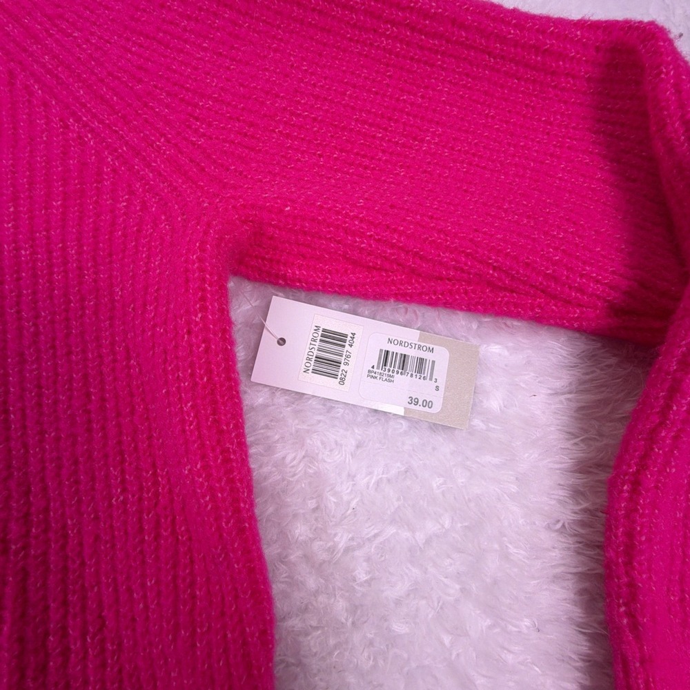NWT B.P. Nordstrom Womens S‎ Hot Pink Turtleneck Sweater - Picture 3 of 9